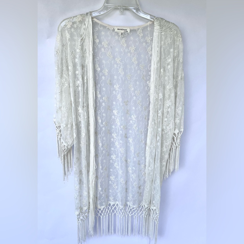 Monteau Cream Large Lace Fringe Boho Casual
Sexy Cowgirl Open Top